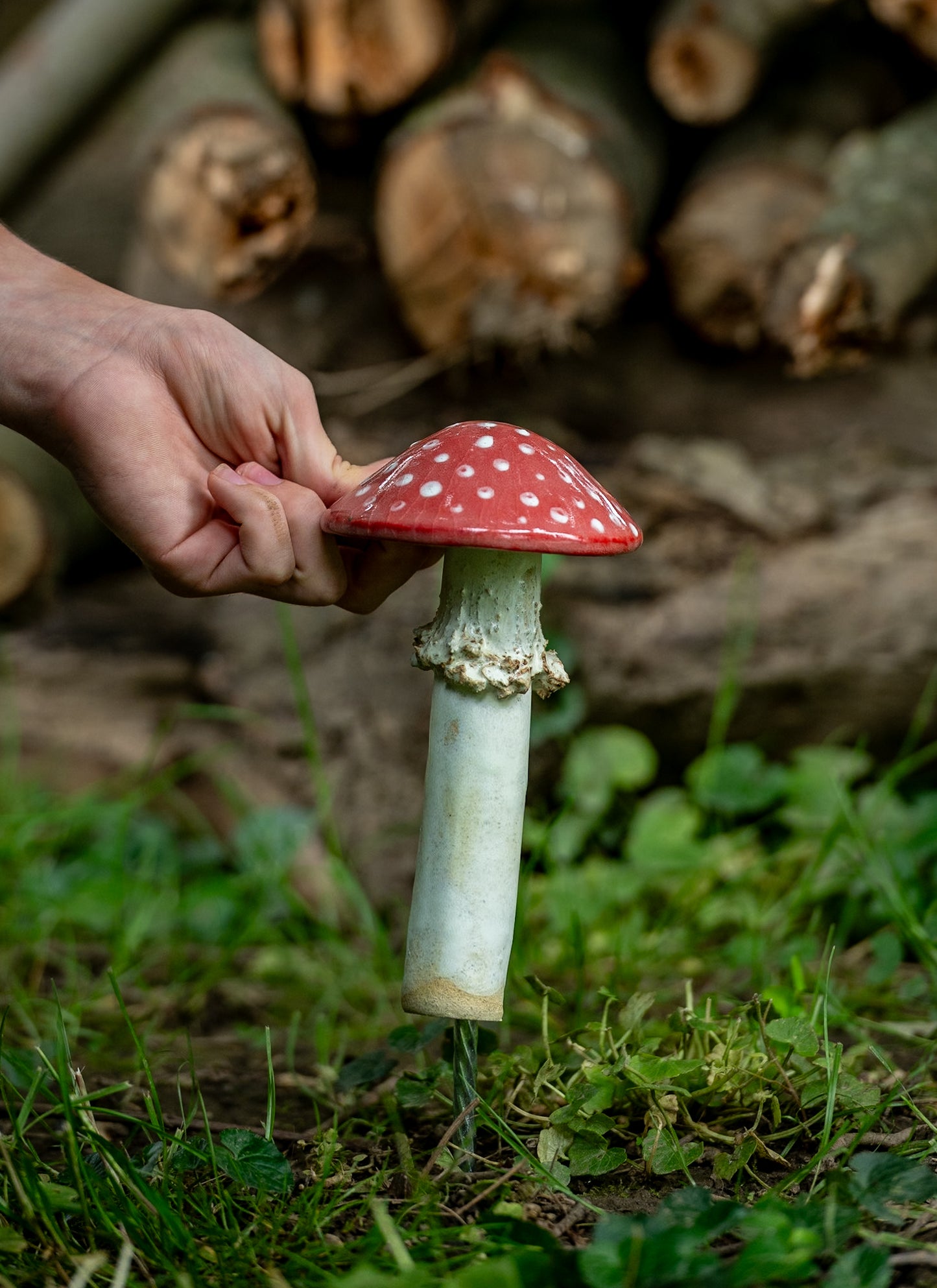 Red Ceramic Mushroom